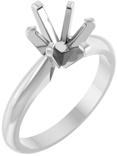 Sužadėtuvių Žiedas „Solitaire“ 14k white gold Oval 8mm x 6mm (1)