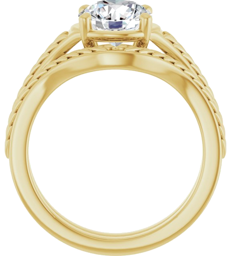 Sužadėtuvių Žiedas „Solitaire“ 10k yellow gold Round 7.4mm (7)