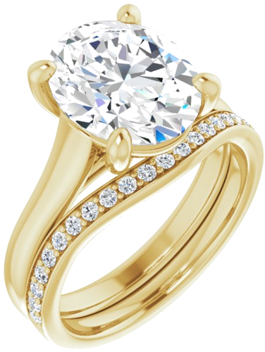 14K Yellow 11x9 mm Oval Solitaire Engagement Ring Mounting (6)