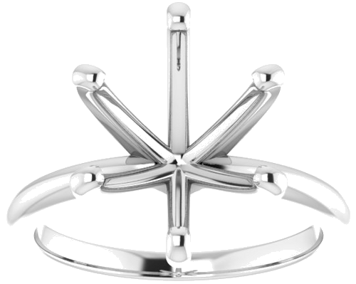 14K White  12x10 mm Oval Solitaire Engagement Ring Mounting (3)