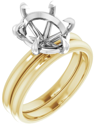 Sužadėtuvių Žiedas „Claw-Prong“ 14k yellow/white gold Oval 11mm x 9mm (6)