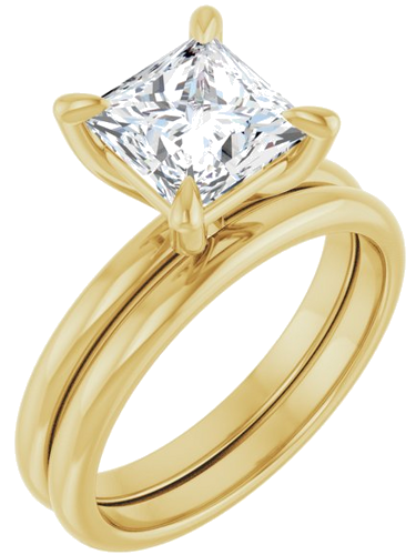 Sužadėtuvių Žiedas „Solitaire“ 585 Geltonojo Aukso Square 7mm (6)