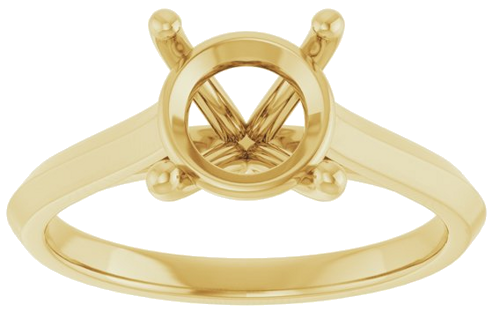 14K Yellow 8 mm Round Solitaire Engagement Ring Mounting (3)