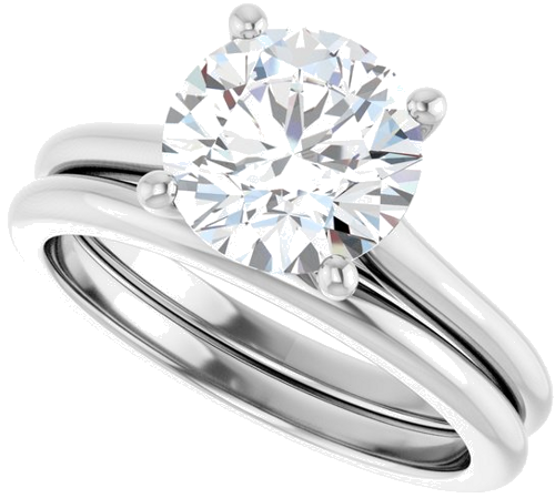 14K White 8.2 mm Round Solitaire Engagement Ring Mounting (10)