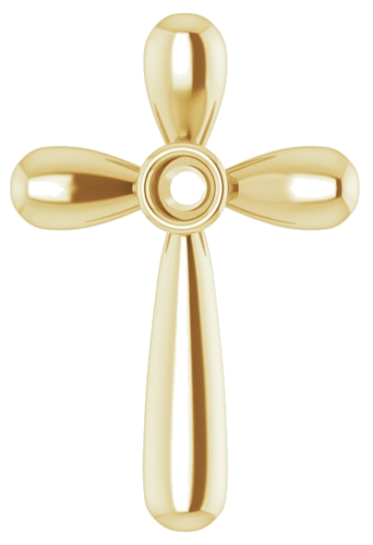 Pakabukas „Solitaire Bezel-Set Cross“ 585 Geltonojo Aukso Round 3mm (1)