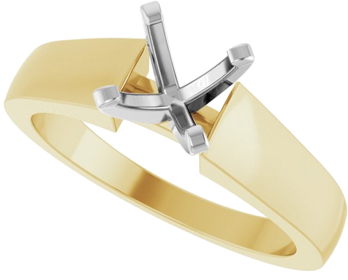 Sužadėtuvių Žiedas „Solitaire“ 14k yellow/white gold Round 6mm (5)