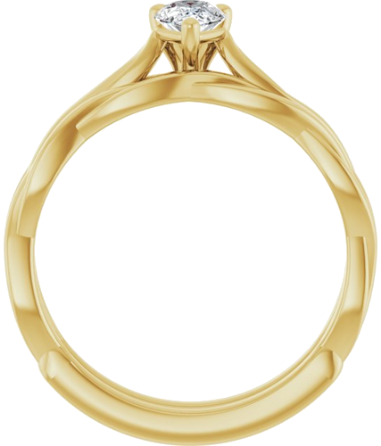 Sužadėtuvių Žiedas „Infinity-Inspired“ 14k yellow gold Pear 6mm x 4mm (7)