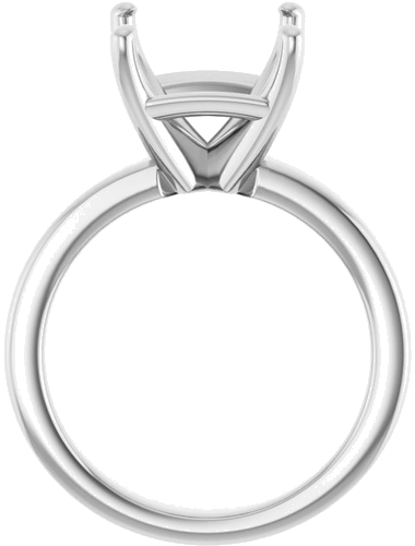 14K White 10 mm Asscher Solitaire Engagement Ring Mounting (2)