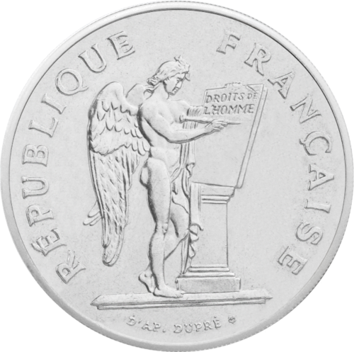 100 Franc Human Rights 1989 France Silver Coin (1)