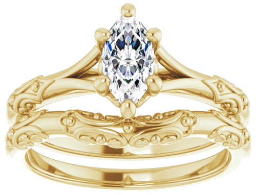 14K Yellow 8x4 mm Marquise Solitaire Engagement Ring Mounting (8)