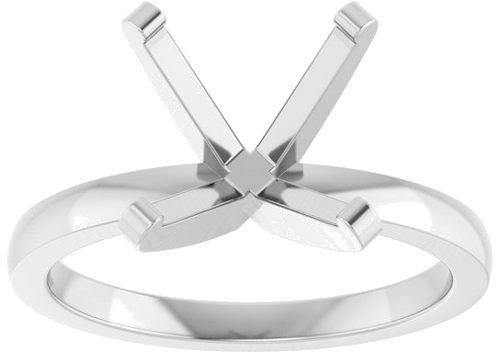 14K White 10.2 mm Round 4-Prong Engagement Ring Mounting (3)