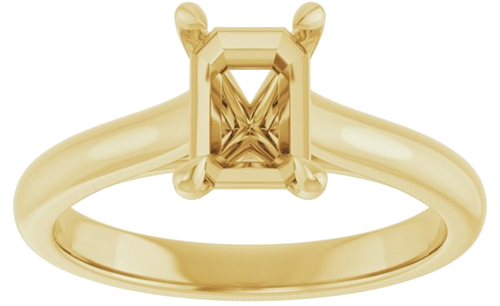Sužadėtuvių Žiedas „Claw-Prong“ 14k yellow gold Emerald 7mm x 5mm (3)