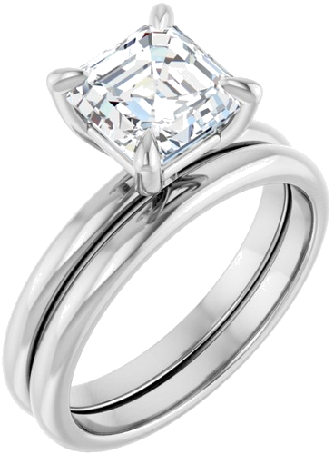 Sužadėtuvių Žiedas „Solitaire“ 585 Baltojo Aukso Asscher 7mm (6)