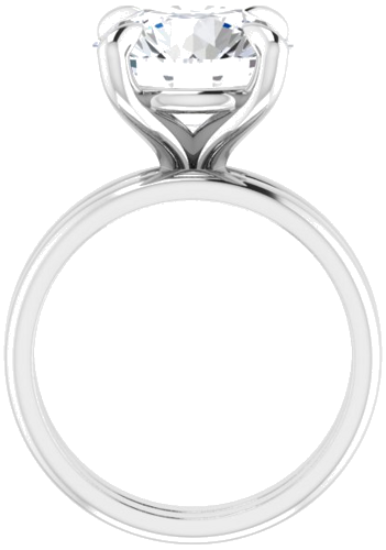 14K White  11 mm Round Solitaire Engagement Ring Mounting (7)