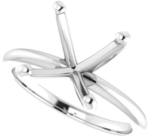 14K White  12x10 mm Oval Solitaire Engagement Ring Mounting (5)