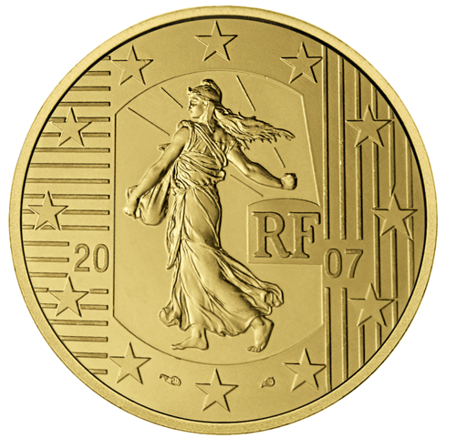 2007 Франция Пятая годовщина евро золотая монета (2)