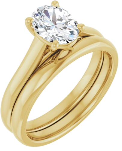 Sužadėtuvių Žiedas „Solitaire“ 14k yellow gold Oval 8mm x 6mm (6)