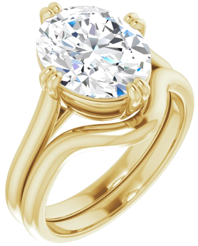Sužadėtuvių Žiedas „Double Claw-Prong Solitaire“ 14k yellow gold Oval 11mm x 9mm (6)