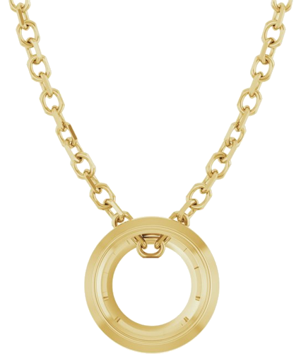 14K Yellow 5.2 mm Round Solitaire Bezel-Set 16-18  Necklace Mounting (1)