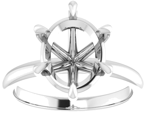 Sužadėtuvių Žiedas „Solitaire“ 585 Baltojo Aukso Oval 11mm x 9mm (3)