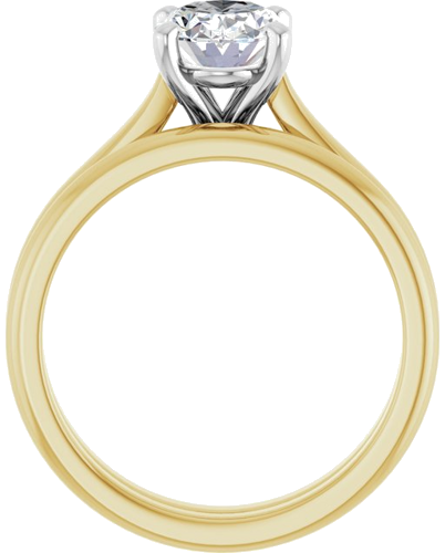 Sužadėtuvių Žiedas 14k yellow/white gold Oval 8.5mm x 6.5mm (7)