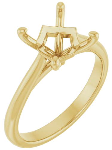 Sužadėtuvių Žiedas „Solitaire“ 14k yellow gold Square 7mm (1)