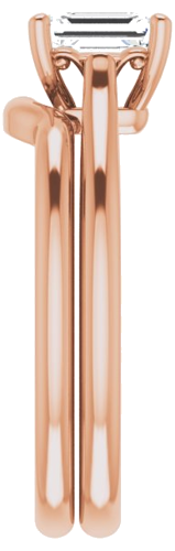 Sužadėtuvių Žiedas „Solitaire“ 14k rose gold Emerald 6mm x 4mm (9)