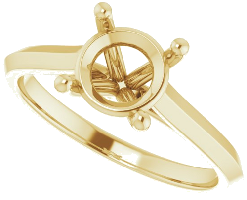 Sužadėtuvių Žiedas „Solitaire“ 585 Geltonojo Aukso Round 7.4mm (5)