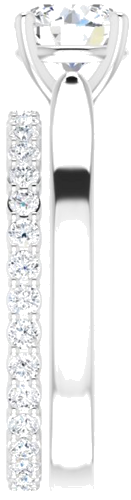 Sužadėtuvių Žiedas „Solitaire“ 14k white gold Round 6.5mm (9)