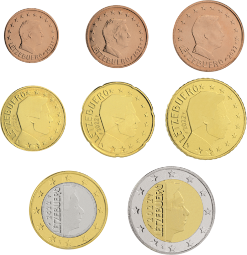 2022 Liuksemburgas UNC Euro monetų rinkinys (1)