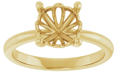 Sužadėtuvių Žiedas 14k yellow gold Round 8.2mm (3)