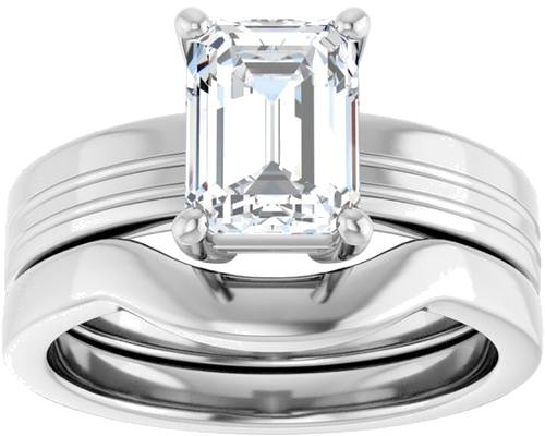 Sužadėtuvių Žiedas „Solitaire“ 925 Sidabro Emerald 8mm x 6mm (8)