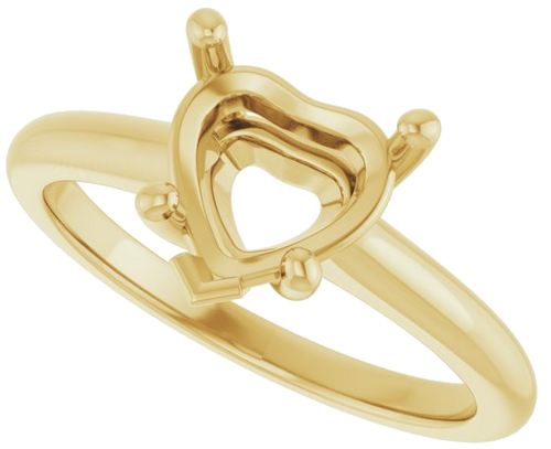 Sužadėtuvių Žiedas „V-End Prong“ 10k yellow gold Heart 8mm (5)
