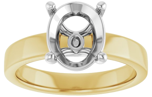 Sužadėtuvių Žiedas „Solitaire“ 14k yellow/white gold Oval 10mm x 8mm (3)
