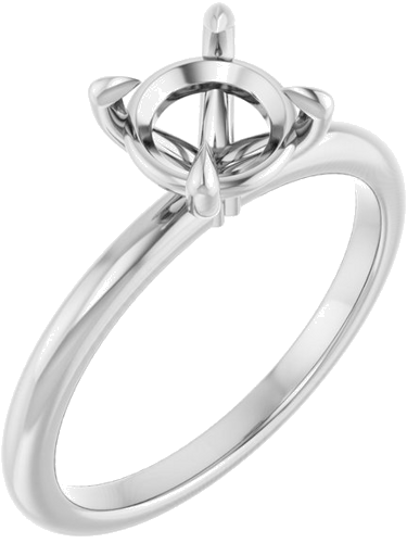 14K White 7 mm Round Solitaire Engagement Ring Mounting (1)