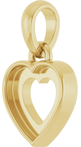 14K Yellow 6 mm Heart Cabochon Pendant Mounting (2)