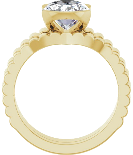 Sužadėtuvių Žiedas „Half-Bezel Solitaire“ 14k yellow gold Oval 10mm x 8mm (7)