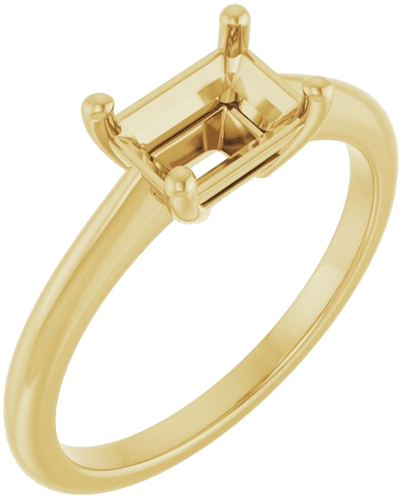 Sužadėtuvių Žiedas „Solitaire“ 14k yellow gold Emerald 7mm x 5mm (1)