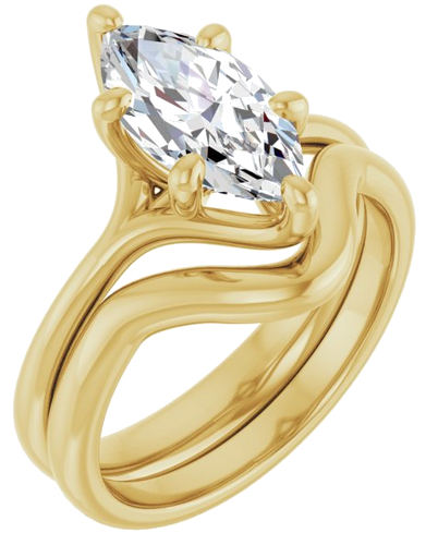 Sužadėtuvių Žiedas „Solitaire“ 585 Geltonojo Aukso Marquise 12mm x 6mm (6)