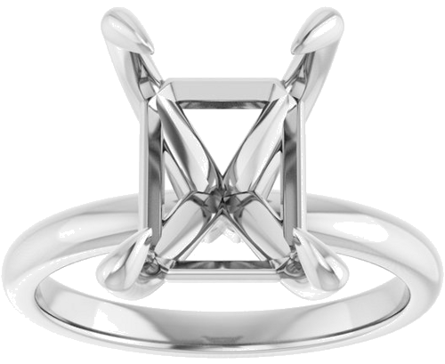 Sužadėtuvių Žiedas „Solitaire“ 18k white gold Emerald 11mm x 9mm (3)