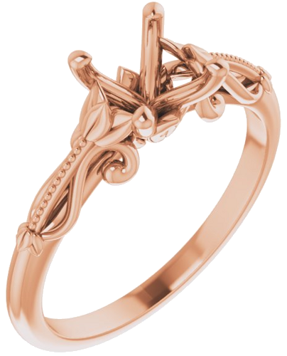 Sužadėtuvių Žiedas „Sculptural-Inspired Solitaire“ 585 Rožinis Aukso Round 6.5mm (1)