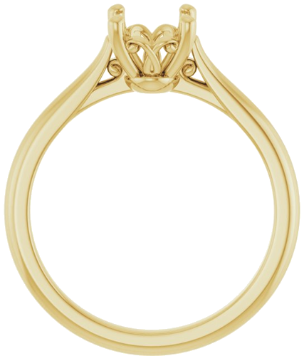 14K Yellow 8x6 mm Oval Solitaire Engagement Ring Mounting (2)