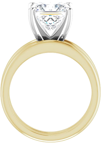 Sužadėtuvių Žiedas 14k yellow/white gold Square 8mm (7)