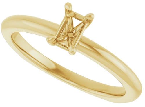 Sužadėtuvių Žiedas „Claw-Prong Euro Shank“ 10k yellow gold Emerald 5mm x 3mm (5)