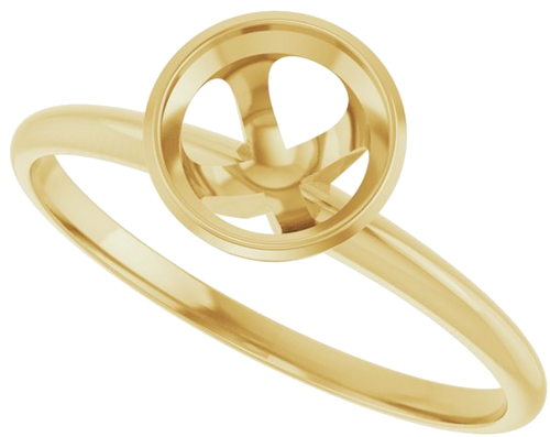 14K Yellow 6.5 mm Round Solitaire Engagement Ring Mounting (5)