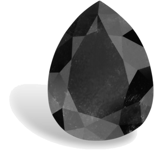 1.32 carat Fancy Black-VVS2 Natūralus Pear Deimantas (1)