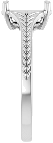 Sužadėtuvių Žiedas „Solitaire“ 14k white gold Emerald 7mm x 5mm (4)