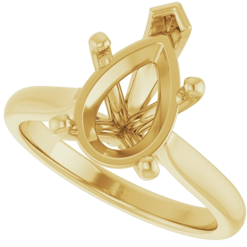 Sužadėtuvių Žiedas 14k yellow gold Pear 12mm x 8mm (5)