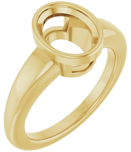 Sužadėtuvių Žiedas „Bezel-Set Solitaire“ 14k yellow gold Oval 9mm x 7mm (1)