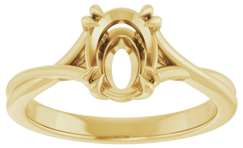 Sužadėtuvių Žiedas „Solitaire“ 585 Geltonojo Aukso Oval 8mm x 6mm (3)